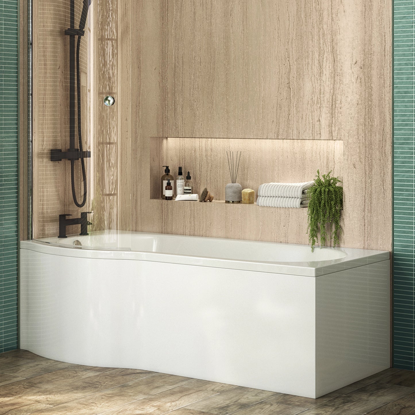 Broughton 1700mm x 850mm P Shaped Bath Left Hand
