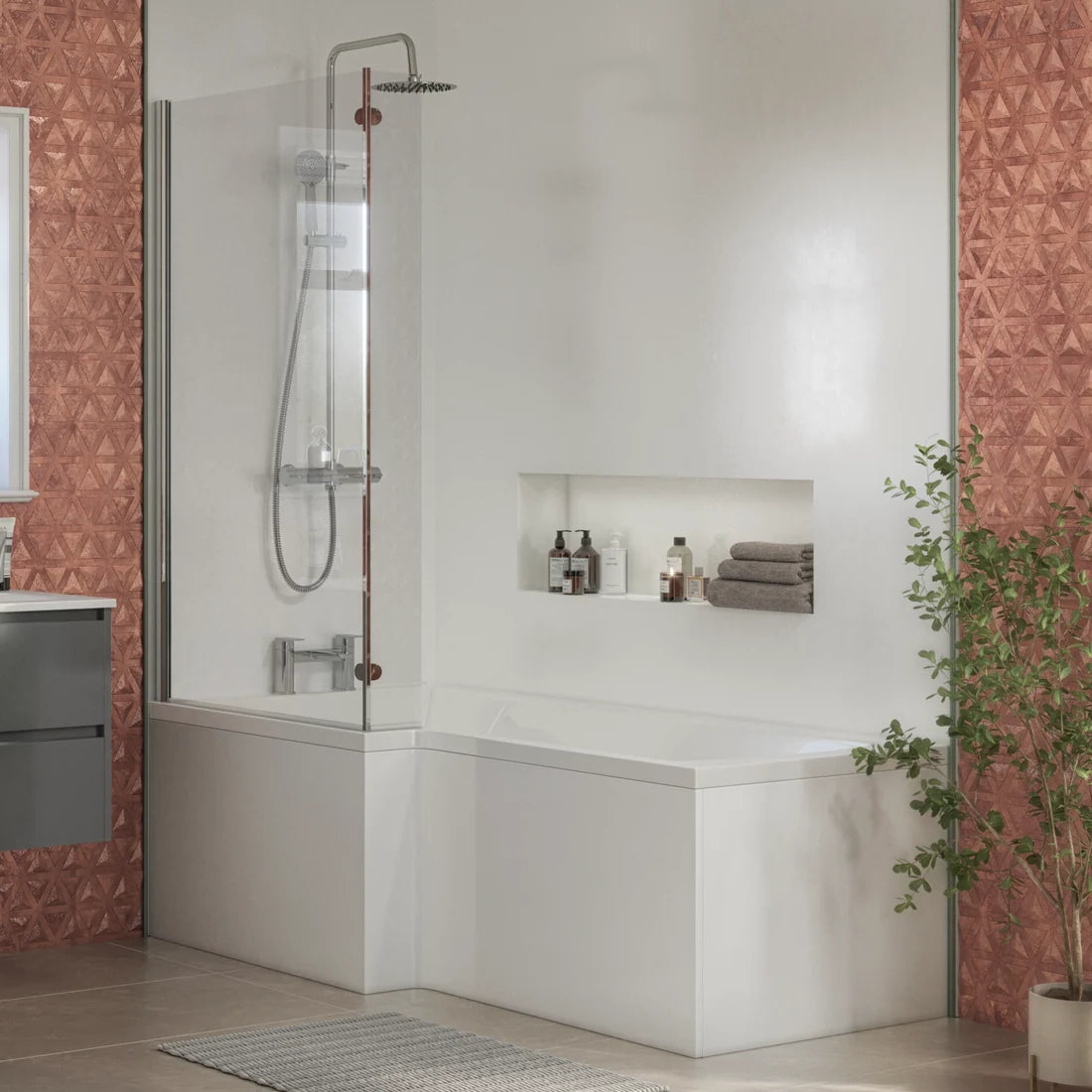 Kingsmead 1500mm x 850mm L Shaped Bath Left Hand