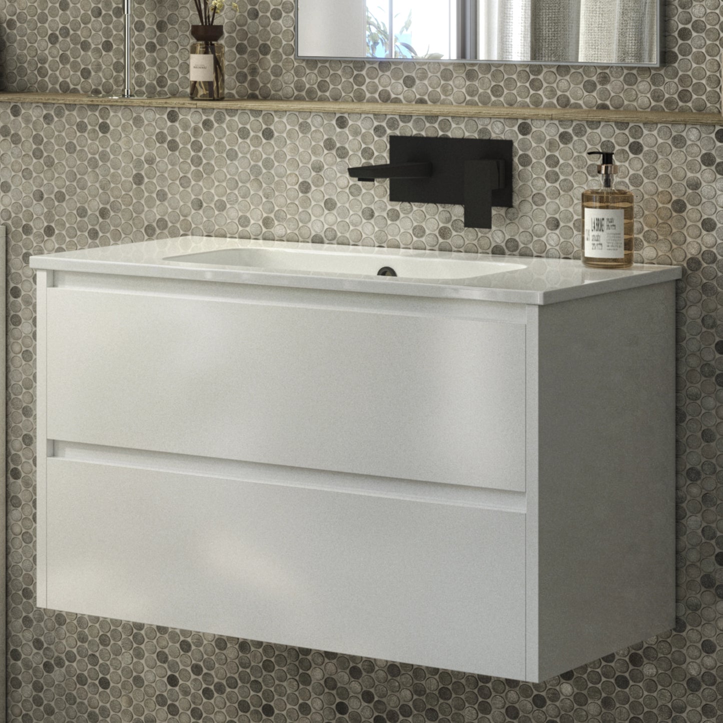 Hazeley Electroplated Wall Mounted Basin Filler - Black