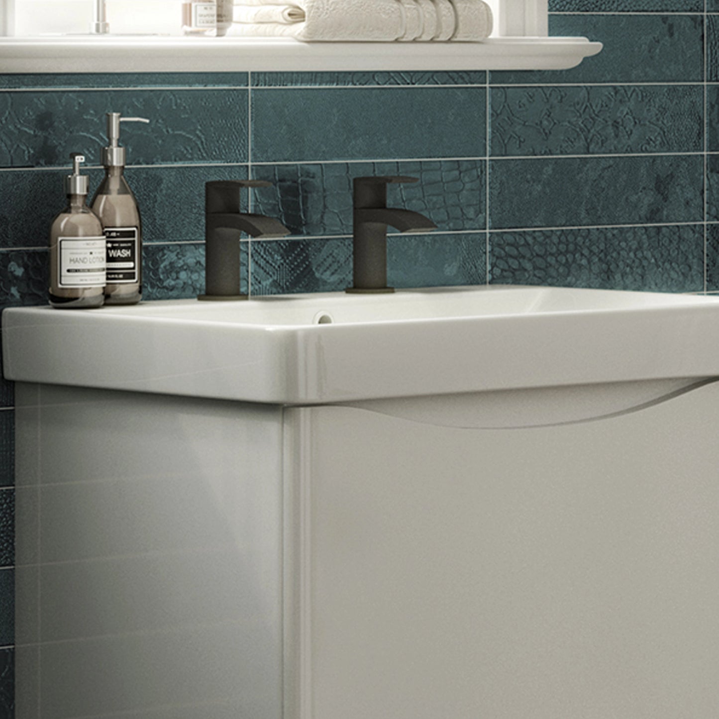 Linford Electroplated Tap Pair for 2 Tap Hole Basin - Black