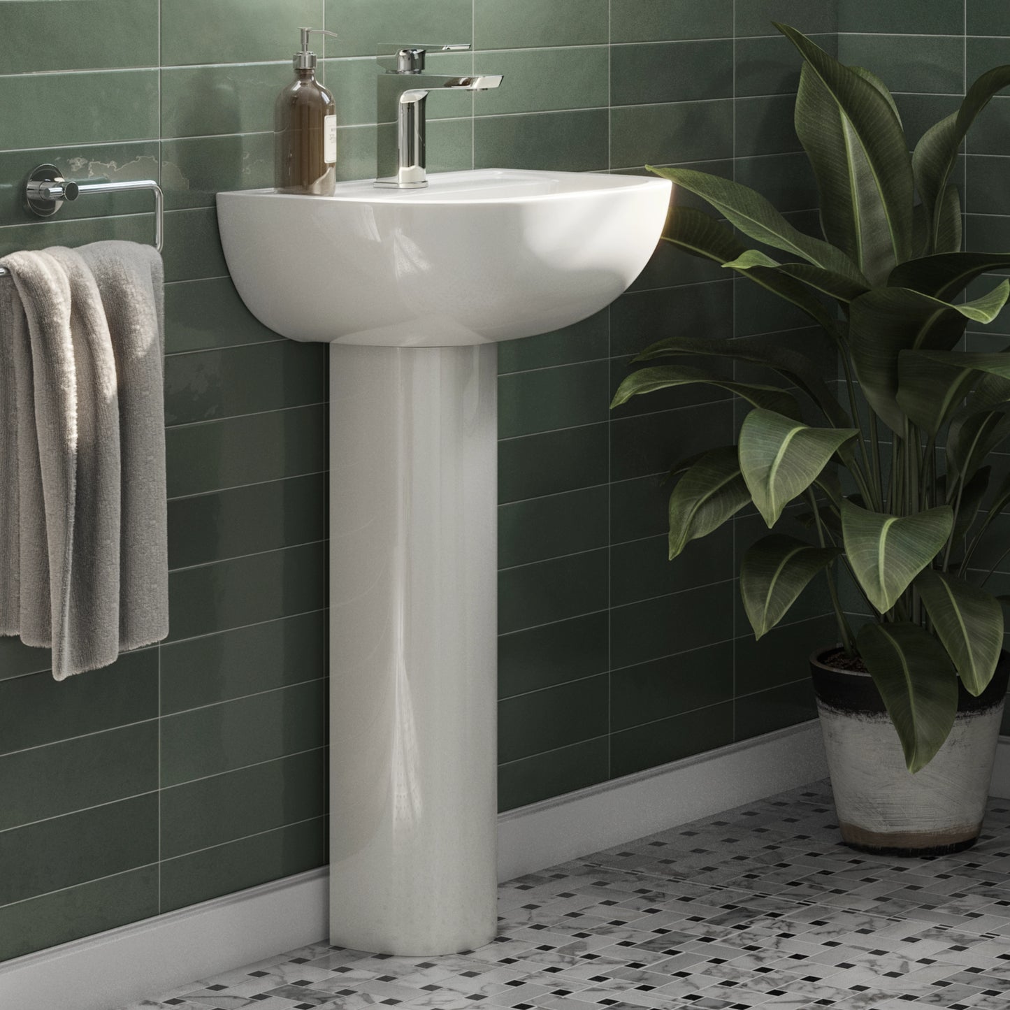 Howe 660mm x 165mm Full Pedestal - White