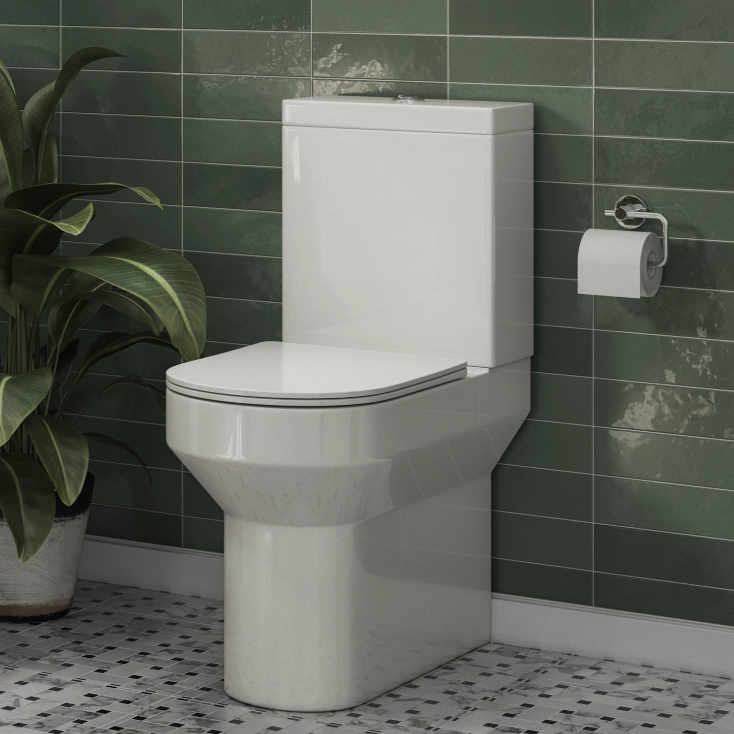 Howe Round 390mm x 375mm 6/4L Dual Flush Cistern & Mechanism - White