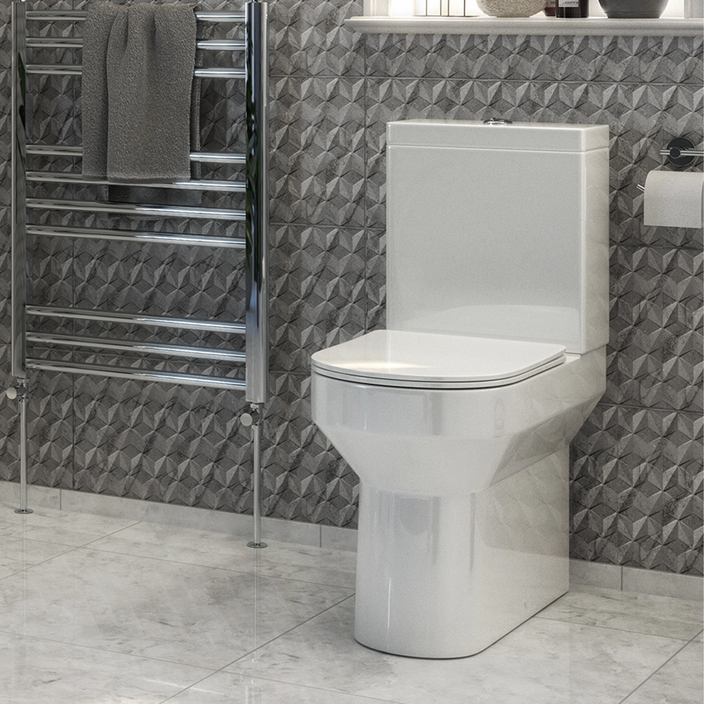 Howe Rimless Close Coupled Closed Back WC Pan - White