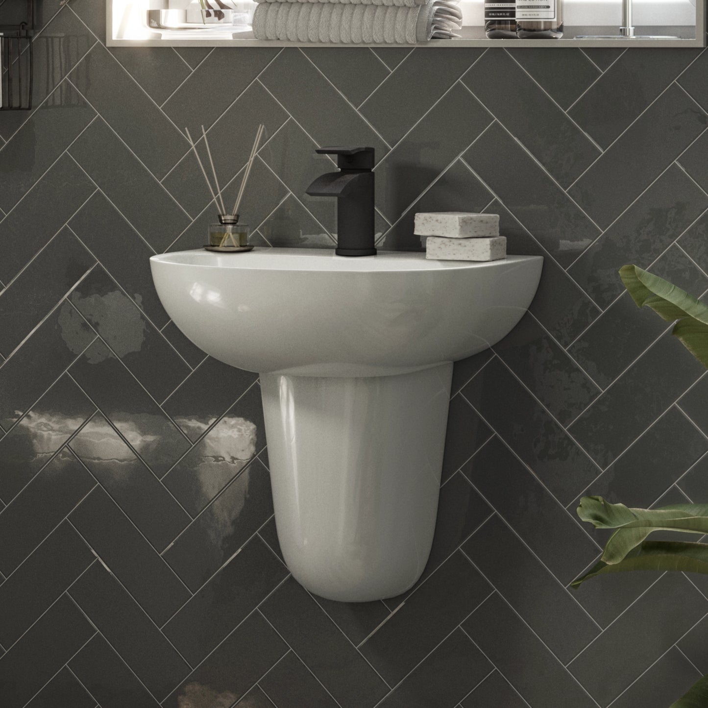 Willen 350mm x 225mm Semi Pedestal - White