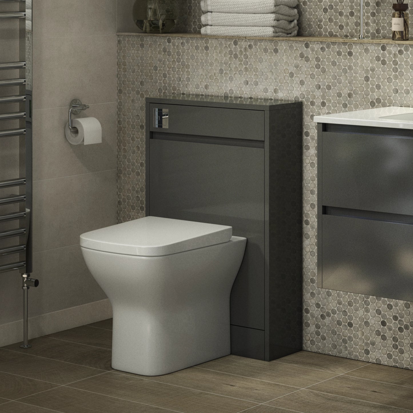 Lodge Square Back To Wall WC Pan - White