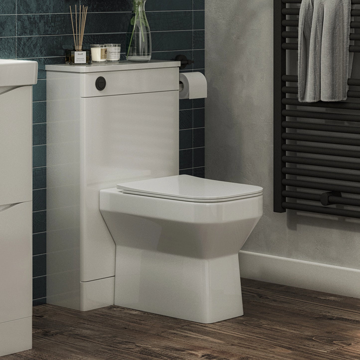 Lodge Square Sandwich Soft Close Seat - White