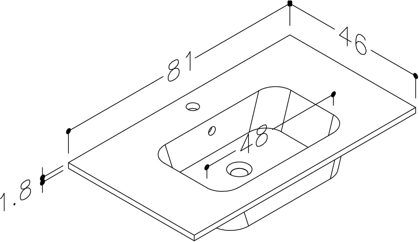 Glebe 810mm x 480mm 1 Tap Hole Ceramic Washbasin