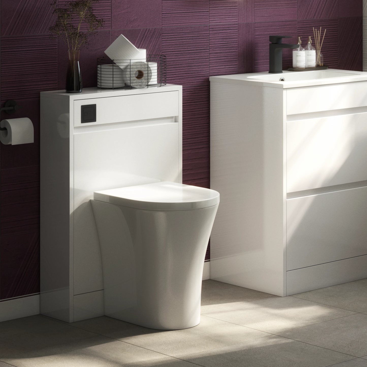 Glebe 500mm x 850mm x 250mm WC Unit Only - Matt White
