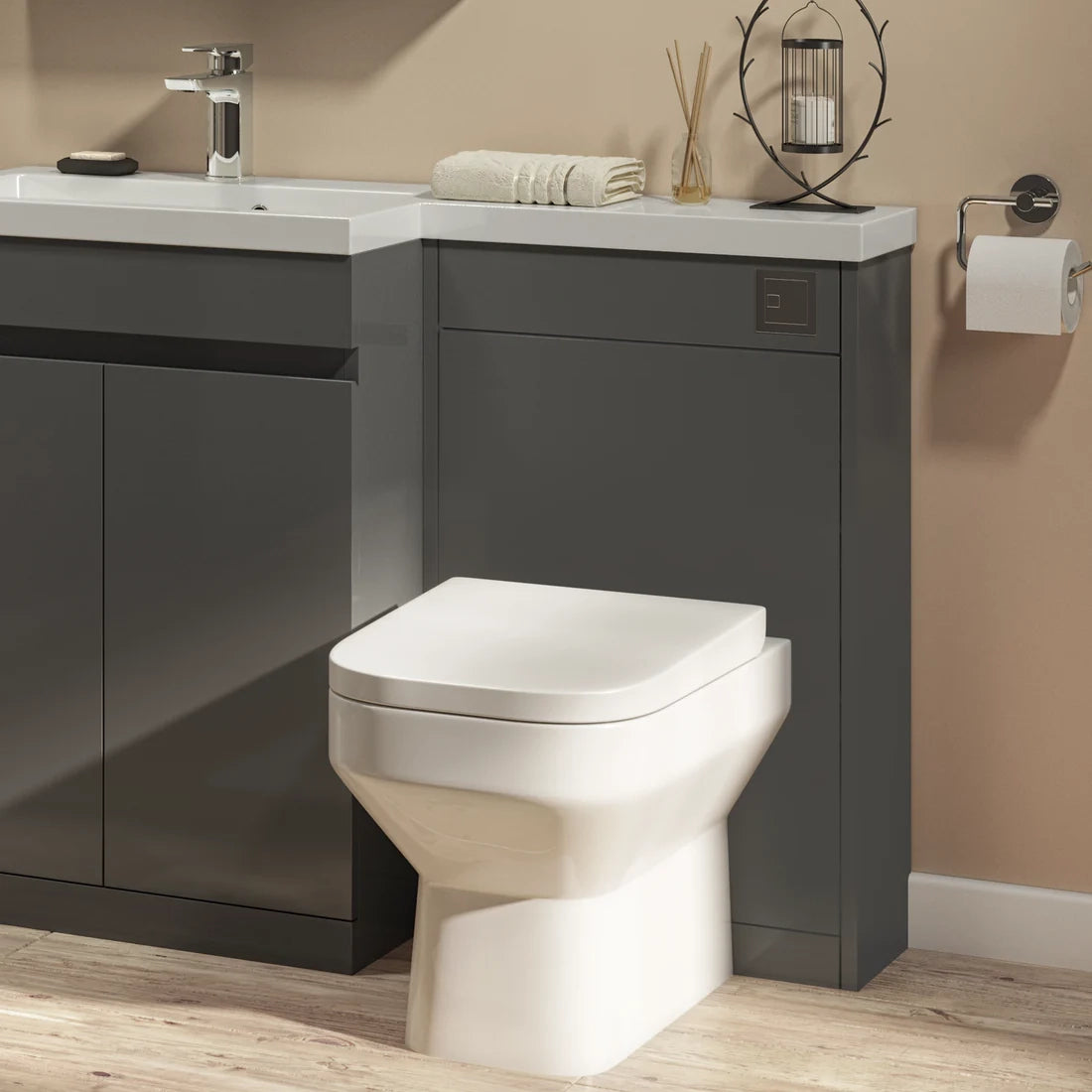 Shenley 500mm x 830mm x 220mm WC Unit Only - Matt Grey