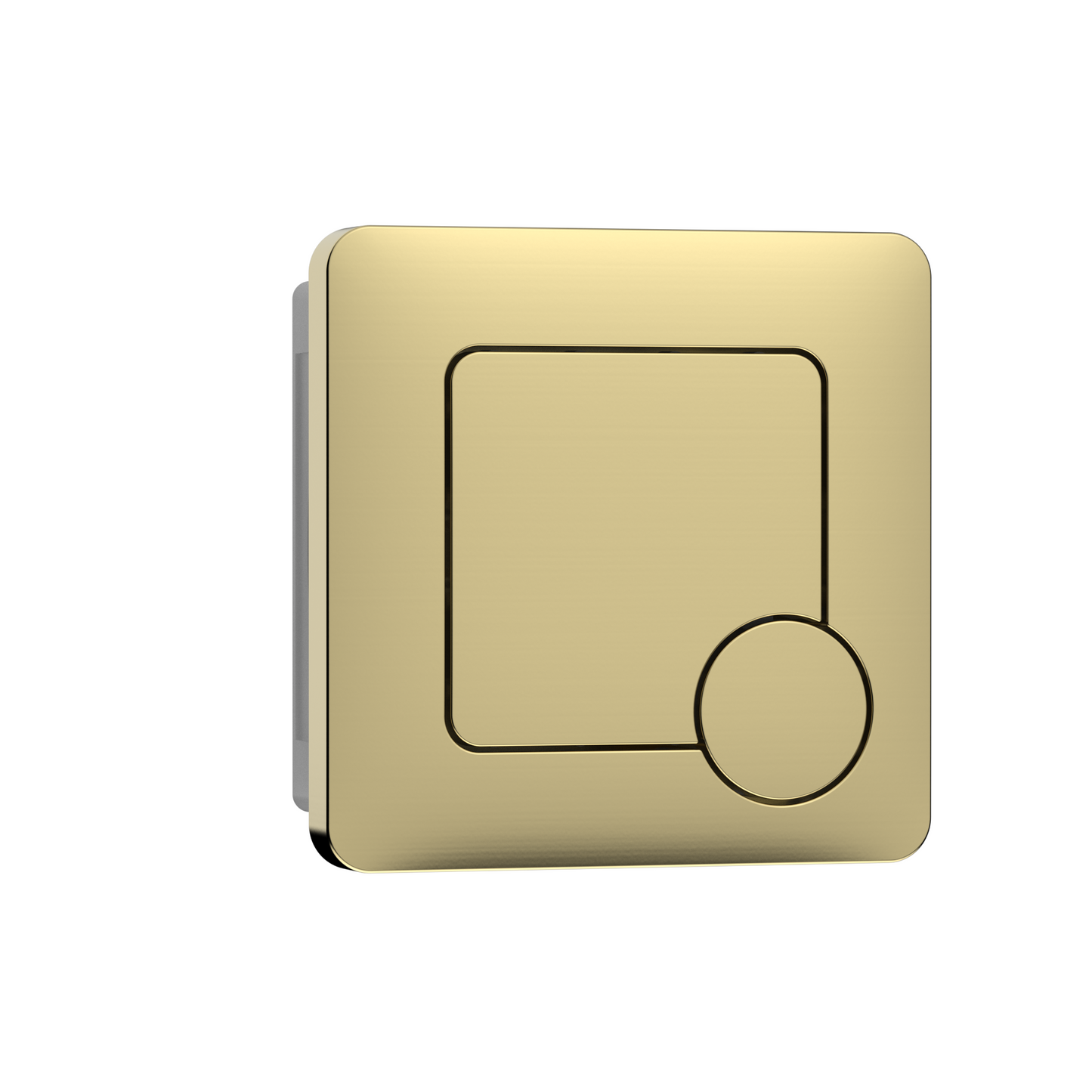 Swan 240mm x 120mm Square Dual Flushplate - Brushed Brass