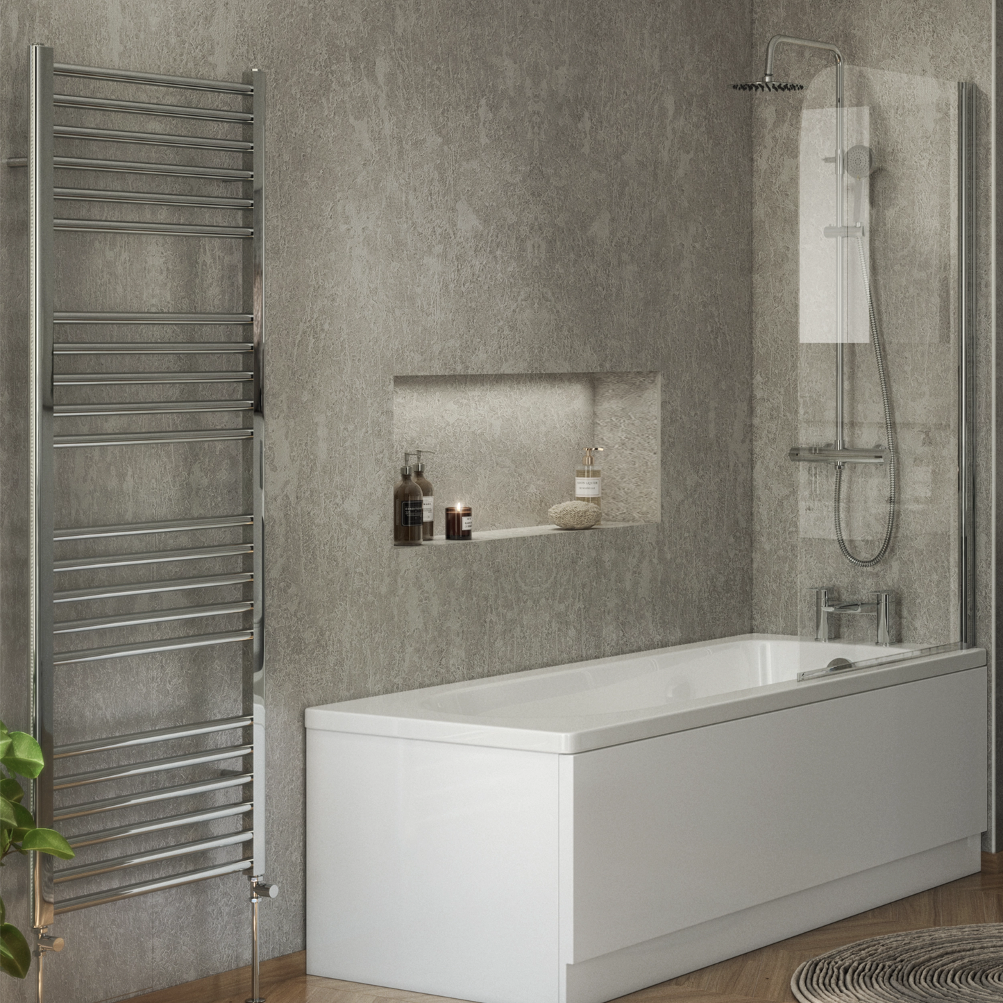 Campbell Straight 1600 x 600mm Towel Warmer - Chrome