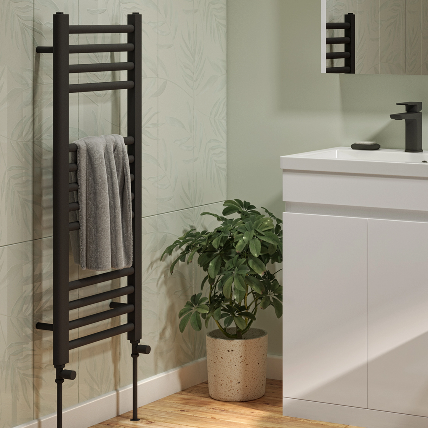 Campbell Straight 1000 x 400mm Towel Warmer - Anthracite