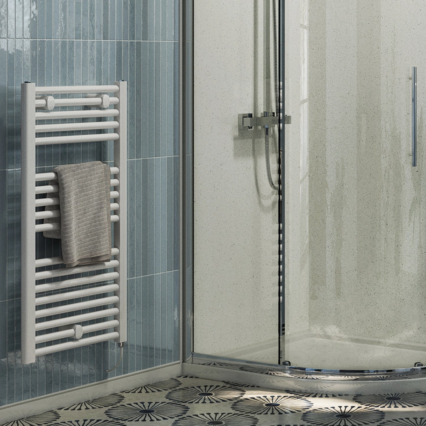 Campbell Electric 920 x 480mm Towel Warmer - White