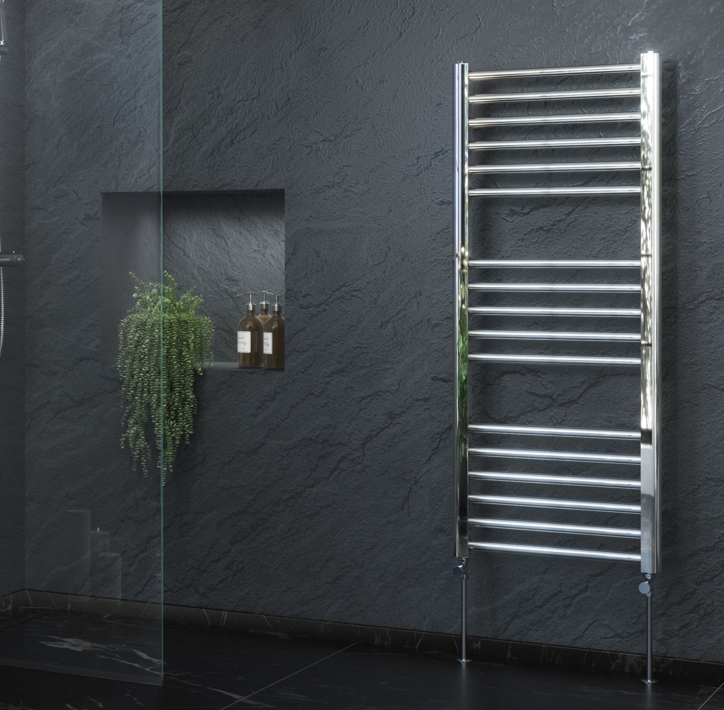 Campbell Straight Chrome Towel Warmer