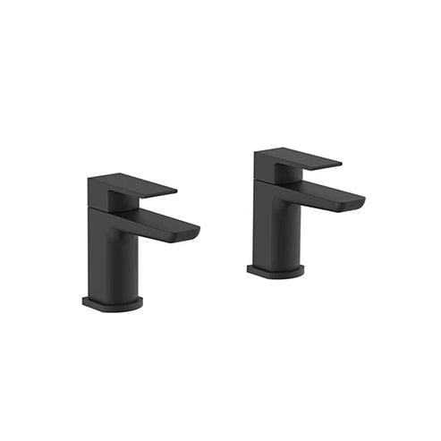 Hazeley Electroplated Tap Pair for 2 Tap Hole Basin - Black