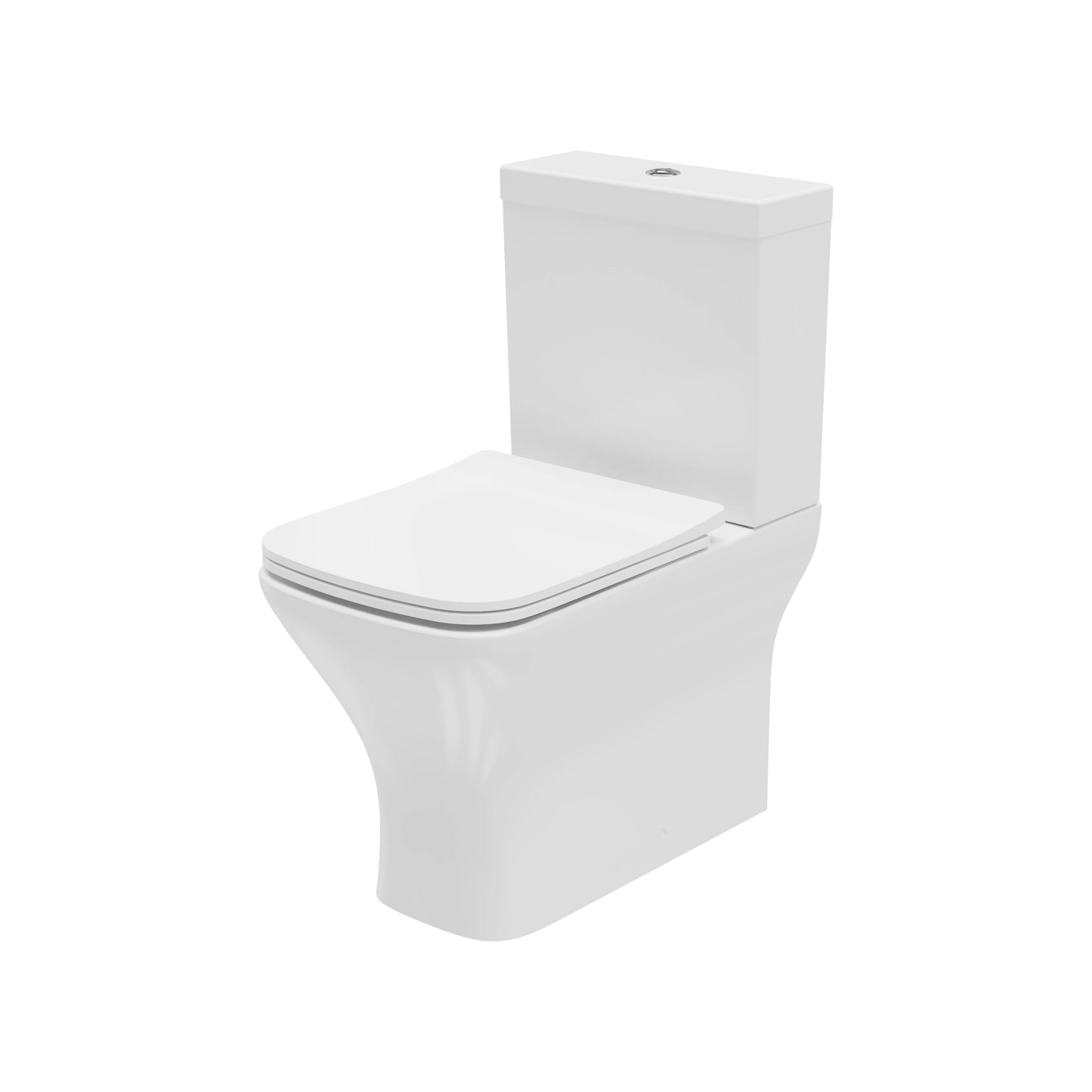 Swan Lodge Square 400mm x 610mm x 360mm Close Coupled Closed Back WC Pan - White