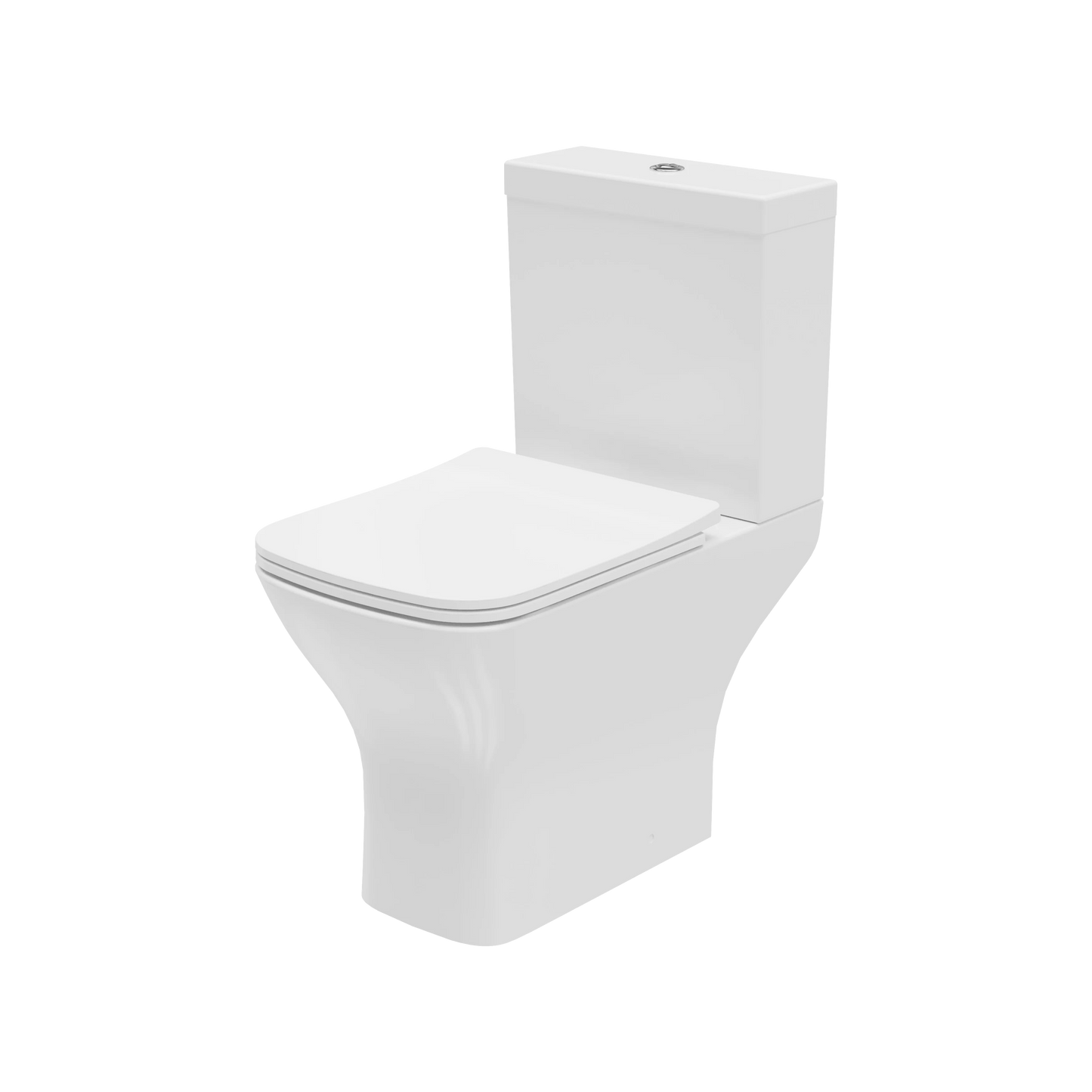 Swan Lodge Square 400mm x 610mm x 360mm Close Coupled Open Back WC Pan - White