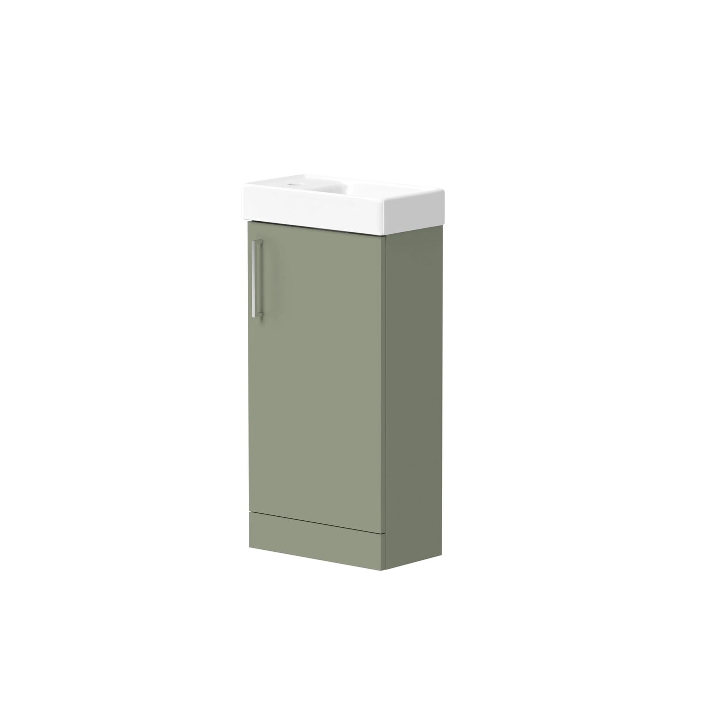 Swan Glebe 400mm x 750mm x 230mm Floorstanding Cloakroom Vanity Unit w/ 1 Tap hole Basin & Handles - Savannah Green