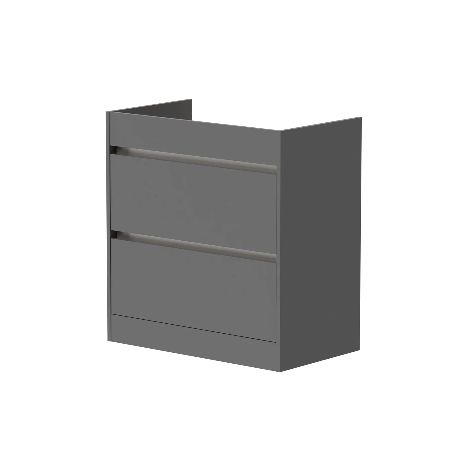 Swan Glebe 820mm x 850mm x 480mm 2 Drawer Floorstanding Vanity Unit - Matt Grey