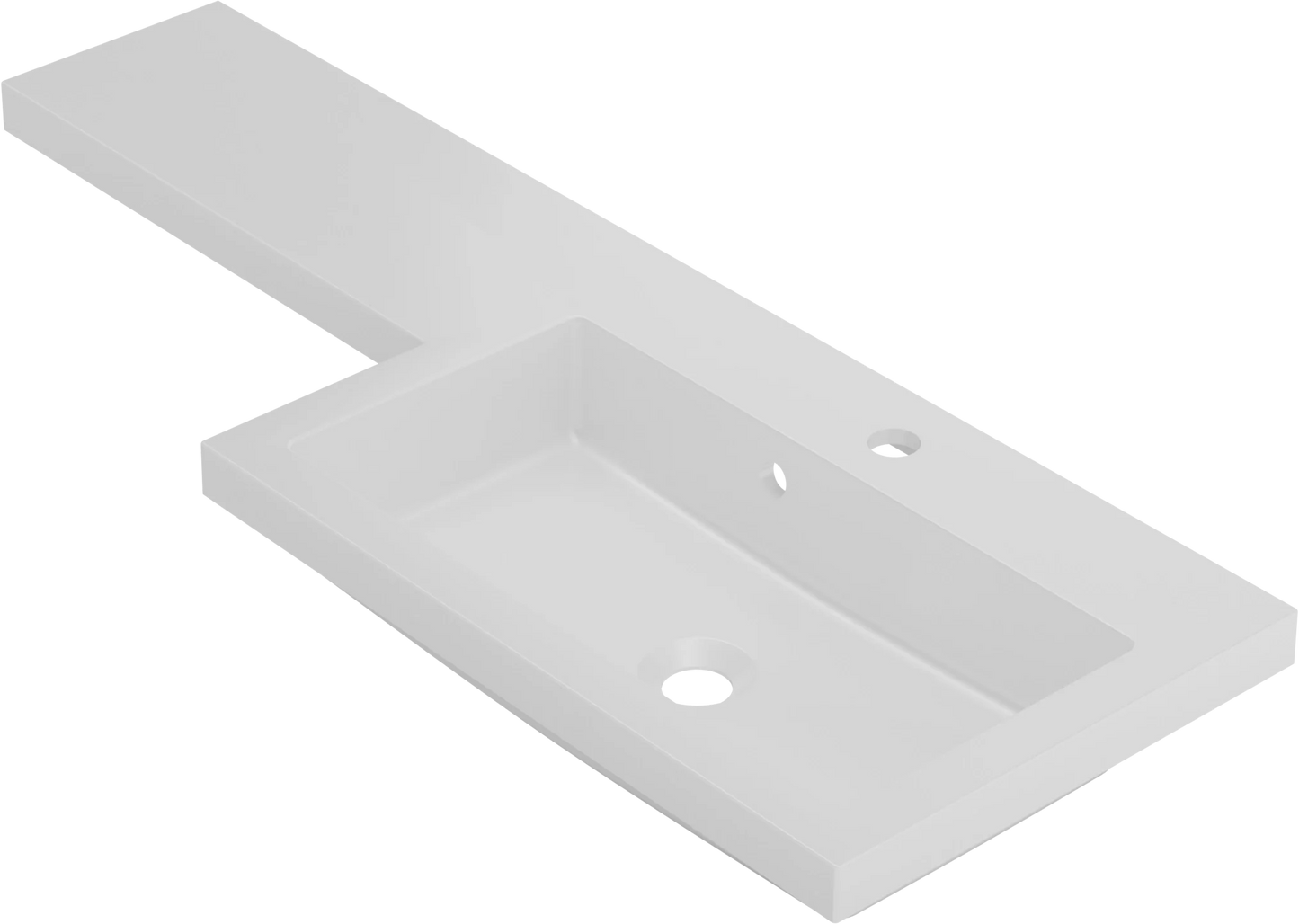 Swan Shenley 1230mm x 395mm 1 Tap Hole Right Handed L Shape Mineralcast Basin - White