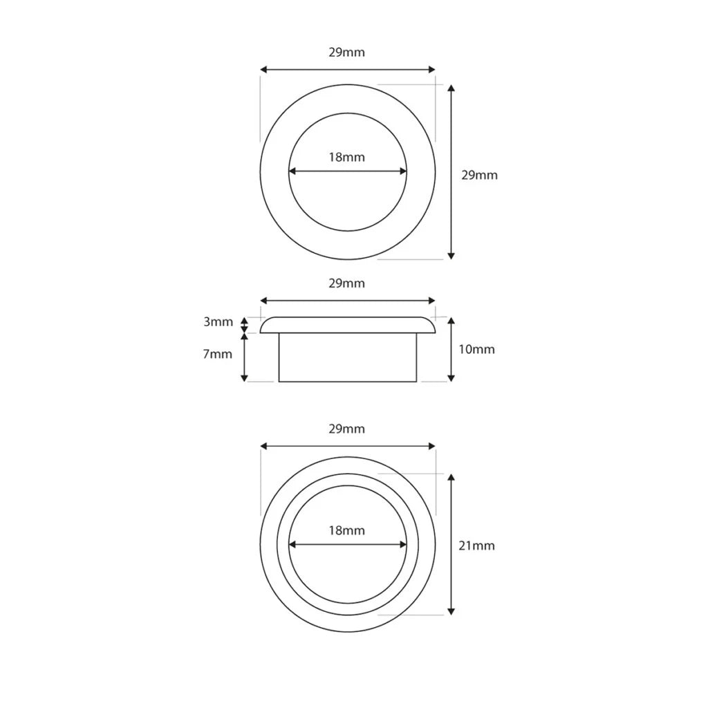 Round Basin Overflow Insert - Black