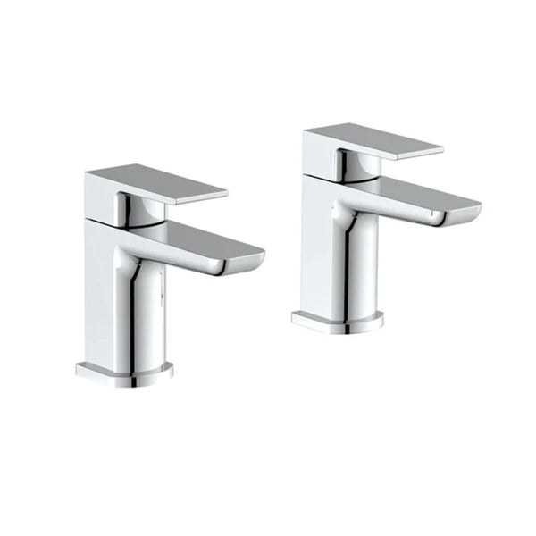 Hazeley Tap Pair for 2 Tap Hole Basin w/ Pop Up Waste - Chrome