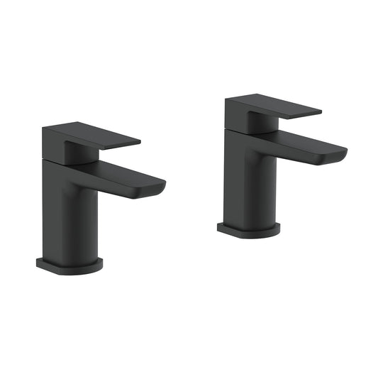 Hazeley Electroplated Bath Pillar Taps Pair - Black