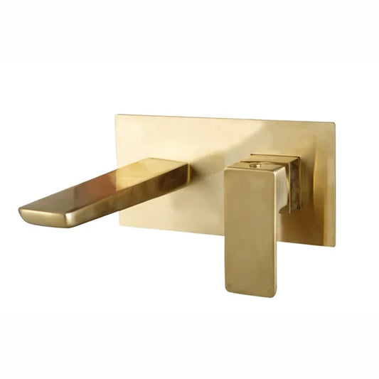 Hazeley PVD Coated Wall Mounted Bath Filler - Brushed Brass