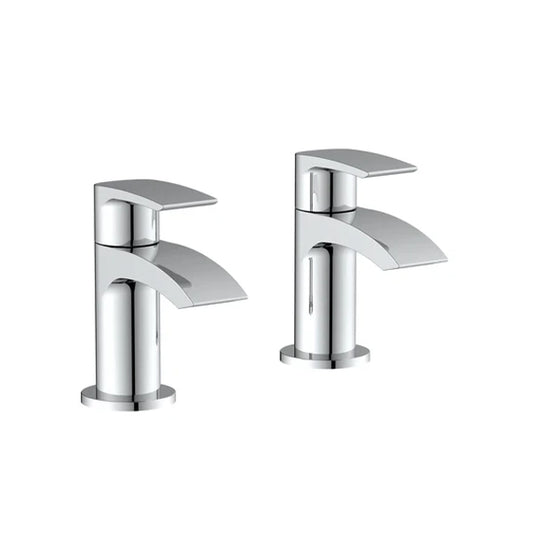 Linford Tap Pair for 2 Tap Hole Basin w/ Pop Up Waste - Chrome