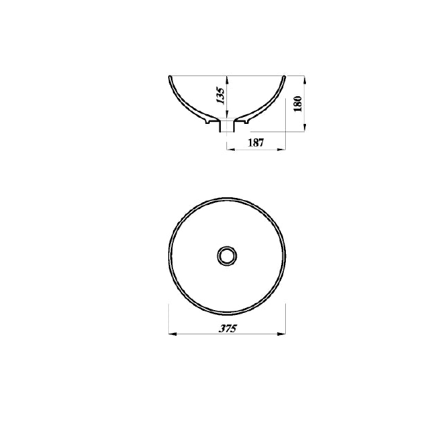 Howe 375mm Round Freestanding Bowl Basin - White