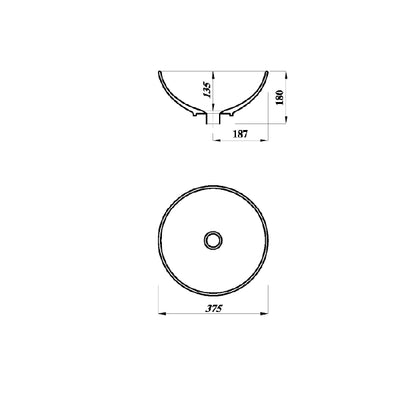 Howe 375mm Round Freestanding Bowl Basin - White