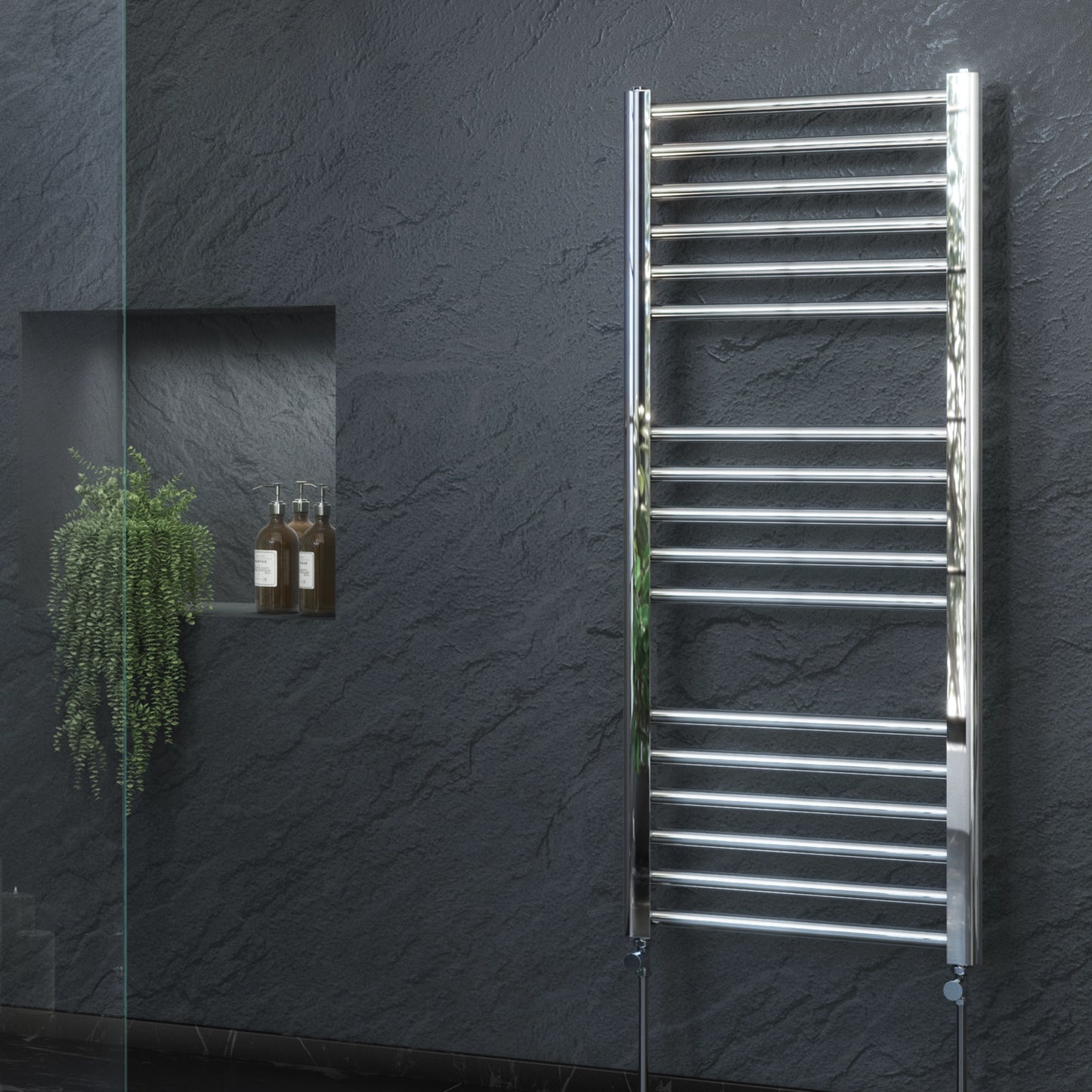 Campbell Straight 1200 x 500mm Towel Warmer - Chrome