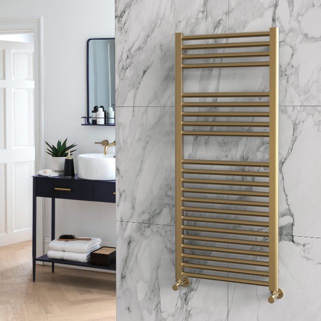Bletcham Ladder Brushed Brass Towel Warmer