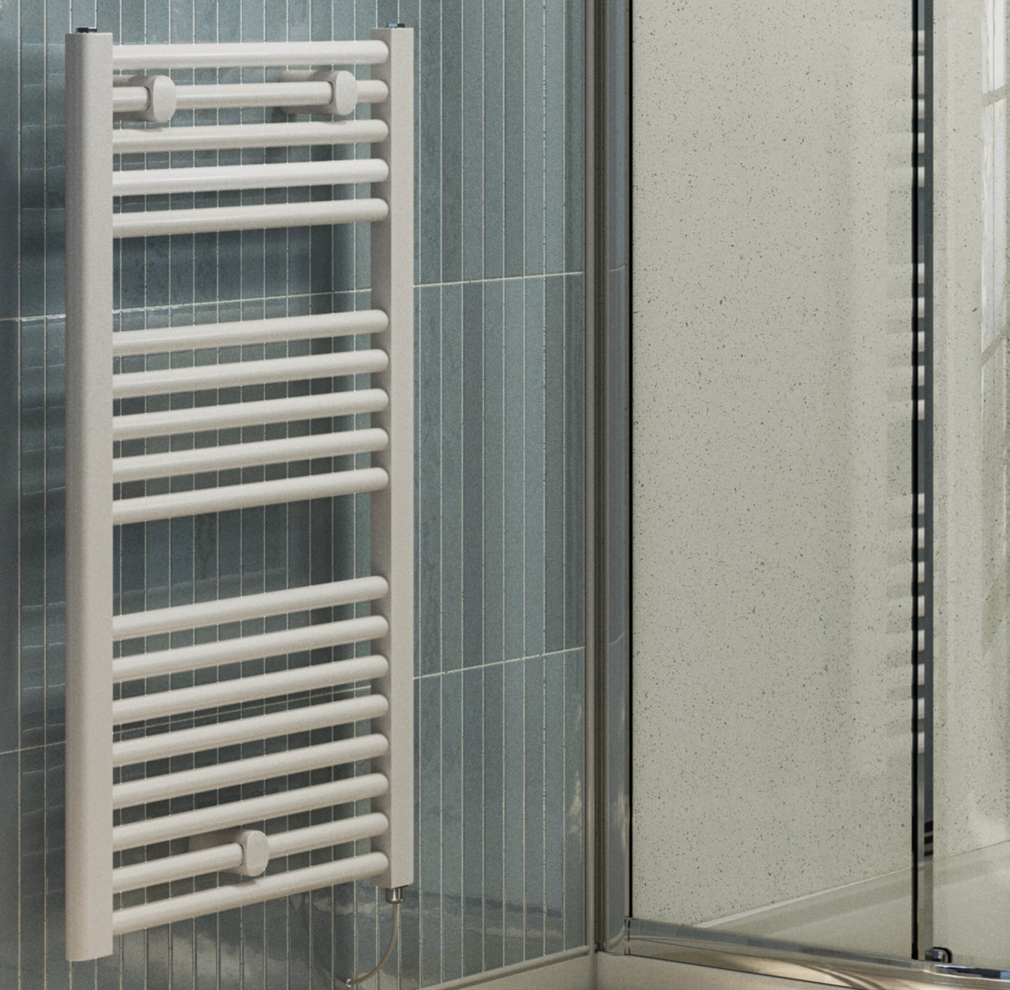 Campbell Straight White Towel Warmer