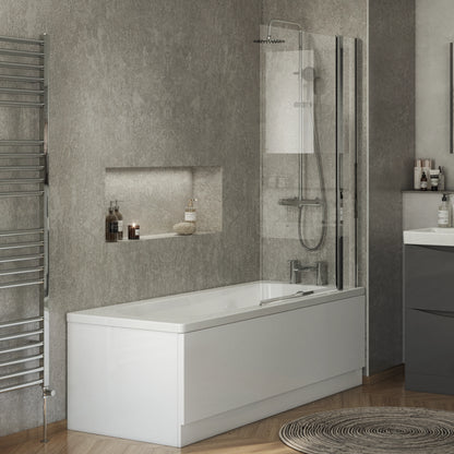 Walton 6mm x 1000mm x 1400mm Square Bath Screen