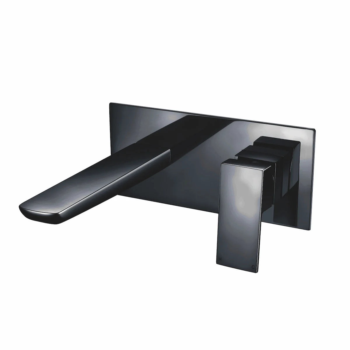 Swan Hazeley Electroplated Wall Mounted Basin Filler w/ Pop Up Waste - Black