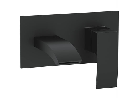 Swan Linford Electroplated Wall Mounted Basin Filler w/ Pop Up Waste - Black