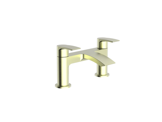 Swan Linford PVD Coated One Spout Bath Filler w/ 2 Tap Holes - Brushed Brass