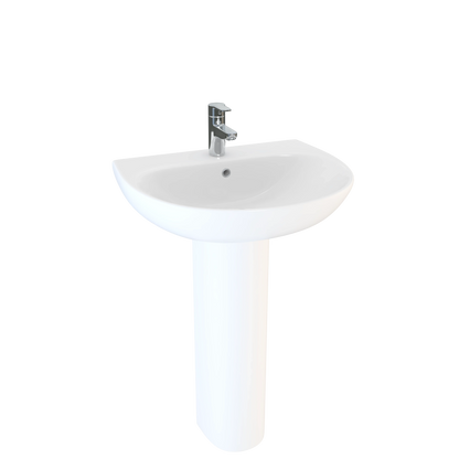 Swan Willen 550mm Round 1 Tap Hole Basin - White