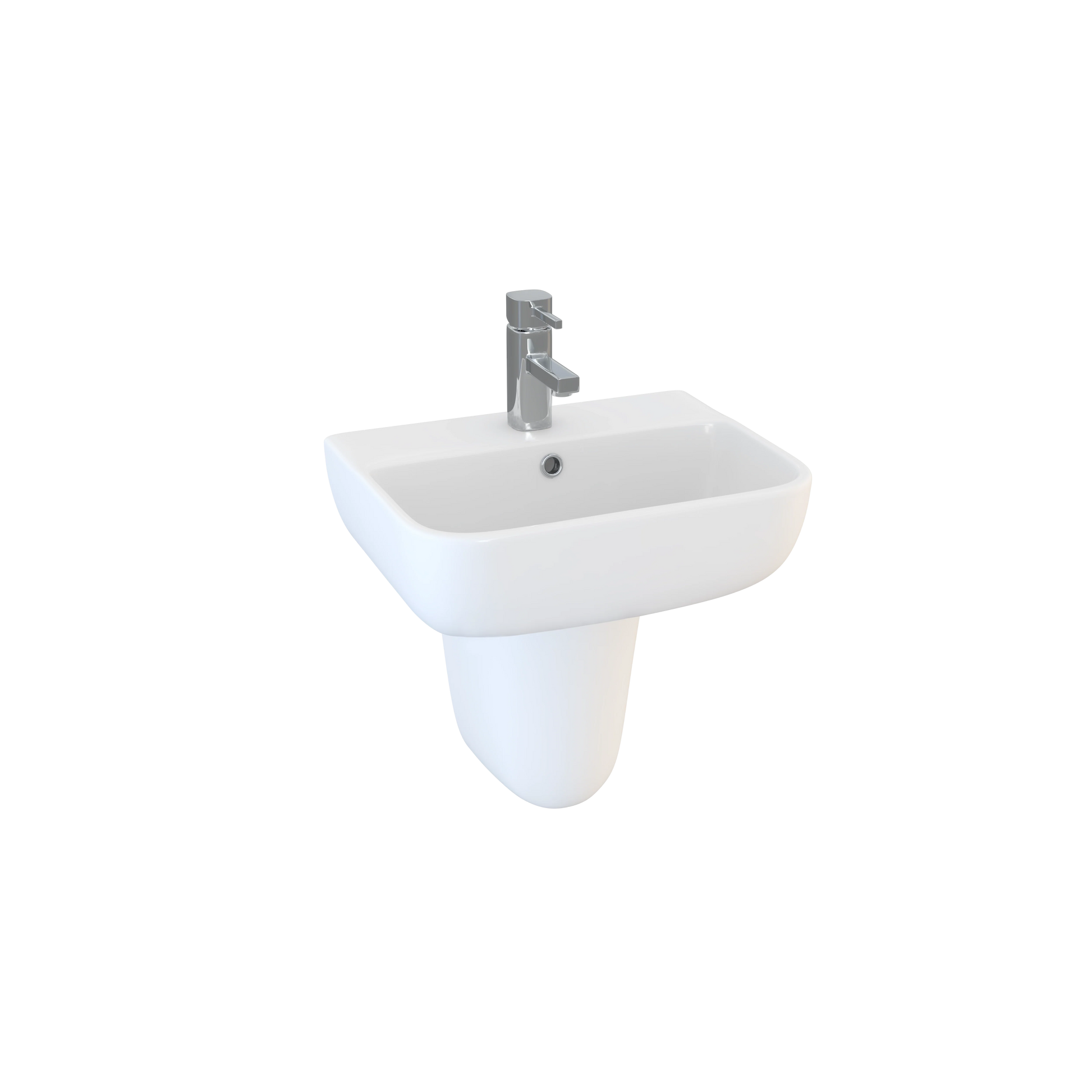 Swan Lodge 450mm Thin Lipped Square 1 Tap Hole Basin