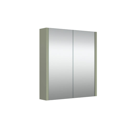 Swan Glebe 580mm x 650mm 2 Door Mirror Cabinet w/ Glass Shelves - Savannah Green