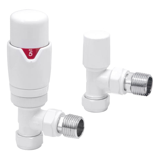 Swan TMV Thermostatic Angled Valve - White